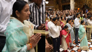 union-minister-of-state-mrs-nimuben-bambhania-darshan-of-shri-kastabhanjandev-hanumanji-dada-at-salangpurdham